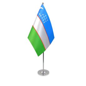 Uzbekistan table flag satin